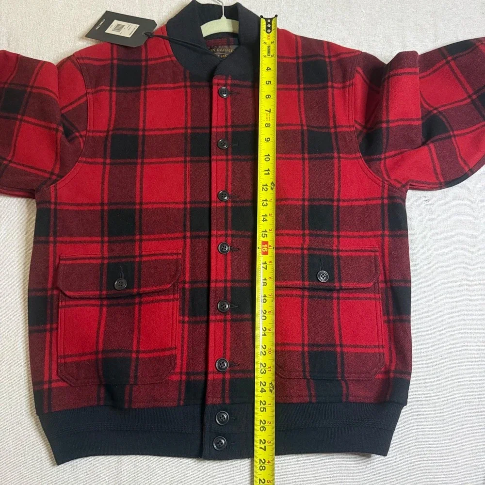 Filson CCC Wool Bomber Men M Red Black buffalo Plaid
